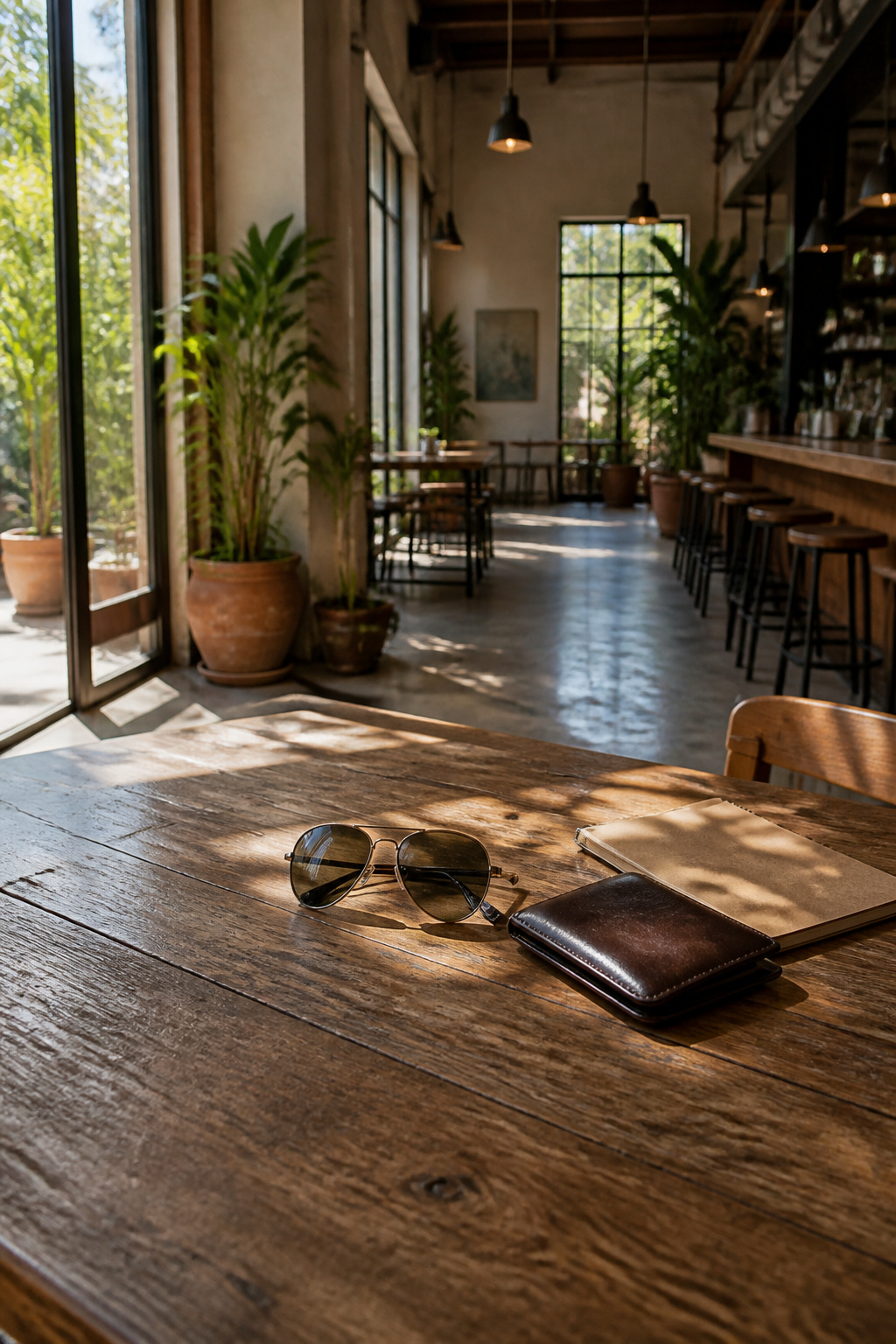 A pair of classic aviator sunglasses displayed on a flat surface.