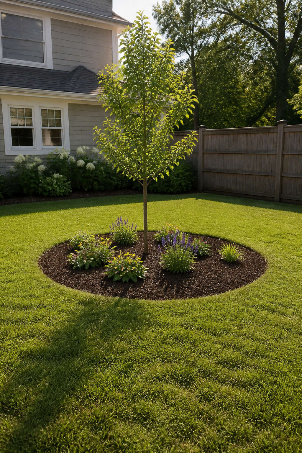 A garden bed covered with organic mulch.