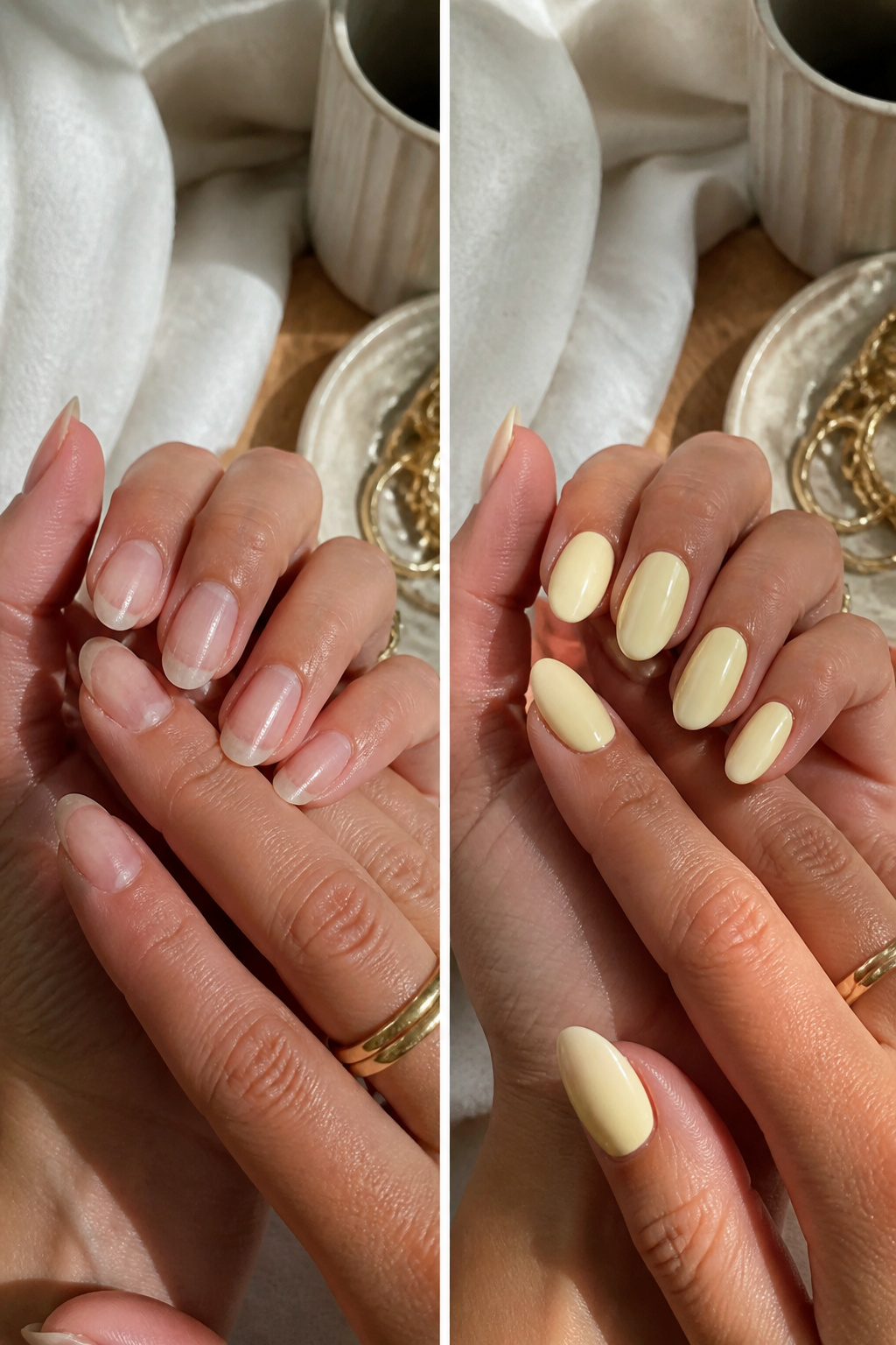 10 Butter Yellow Nail Polishes to Try in 2026 11 A display of butter yellow nails showing a creamy, opaque finish.