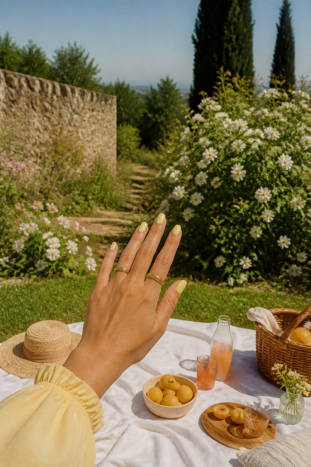 10 Butter Yellow Nail Polishes to Try in 2026 13 A graphic showcasing butter yellow nails in a seasonal context.