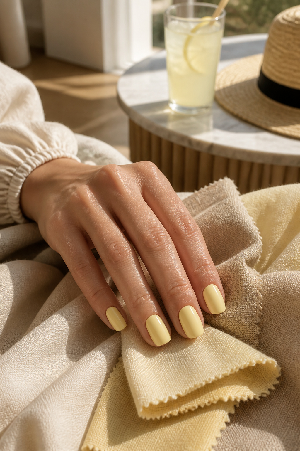 10 Butter Yellow Nail Polishes to Try in 2026 2 A bottle of Essie Gel Couture in Atelier at The Bay, a soft yellow polish.