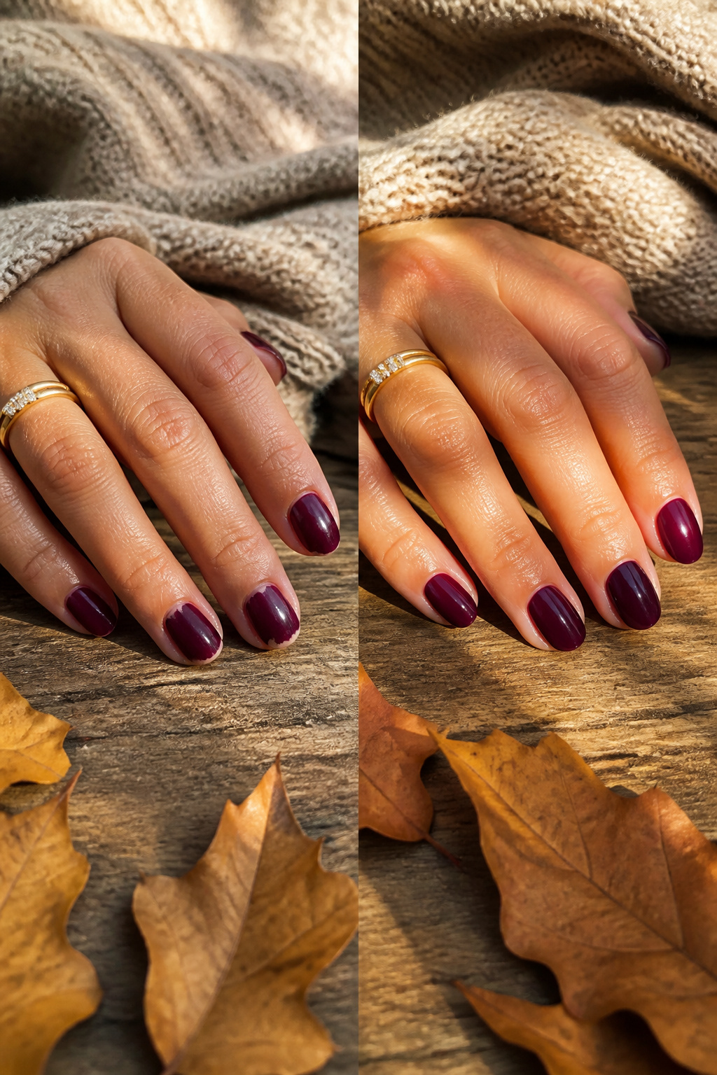 20 Fall Nail Ideas for 2026: Colors, Shapes & Textures 22 Short nails displayed in almond and soft square shapes.