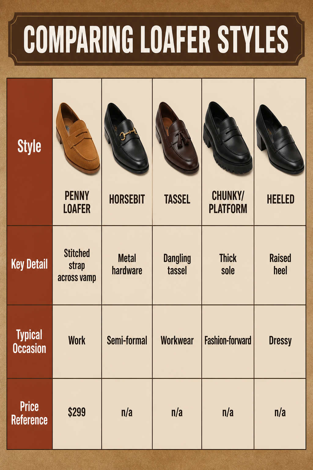 How to Style Loafers: 8 Outfit Ideas for Every Occasion in 2026 9 Various loafer styles displayed for comparison in a fashion article.