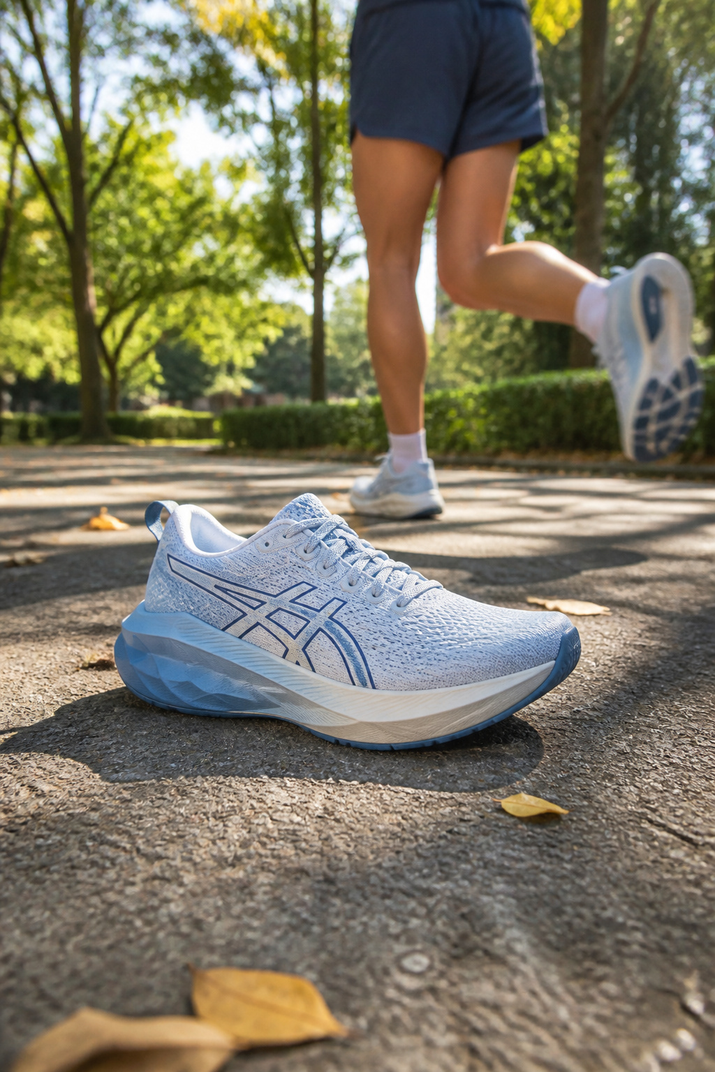 Running Shoes: Our Favorite Options for Every Runner in 2026 1 Asics Superblast 3 placed on an asphalt path in a park.