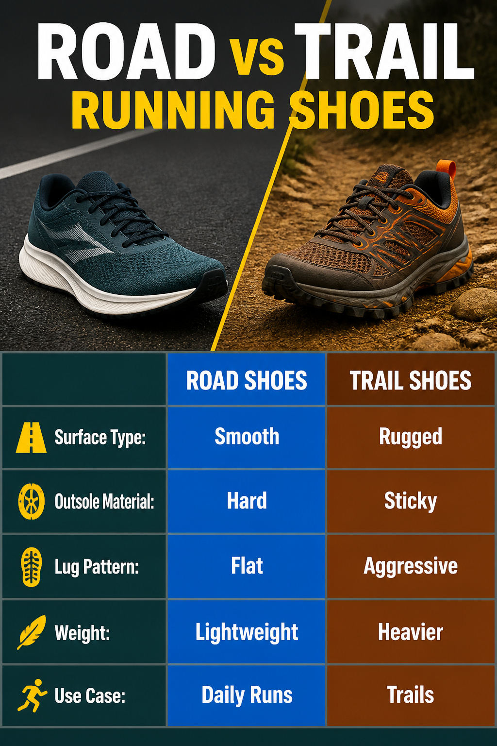 Running Shoes: Our Favorite Options for Every Runner in 2026 15 A comparison image of road and trail running shoes.