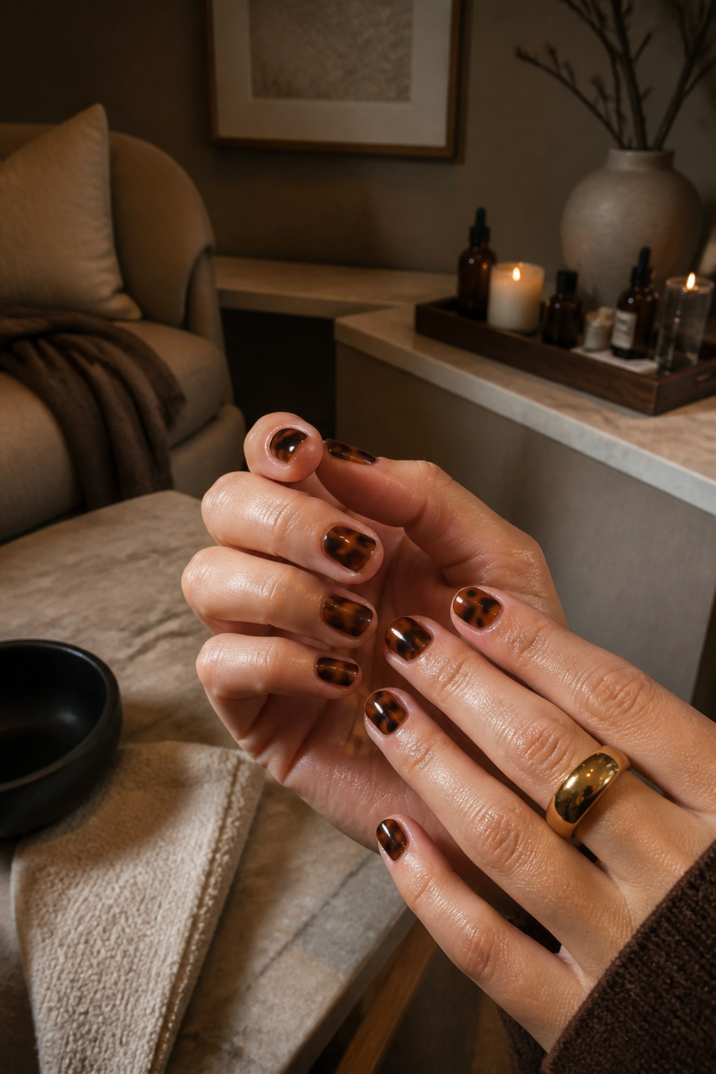 25 Short Nail Ideas for 2026: Designs You Can Actually Try 22 Short nails with a rich amber and espresso tortoiseshell design.