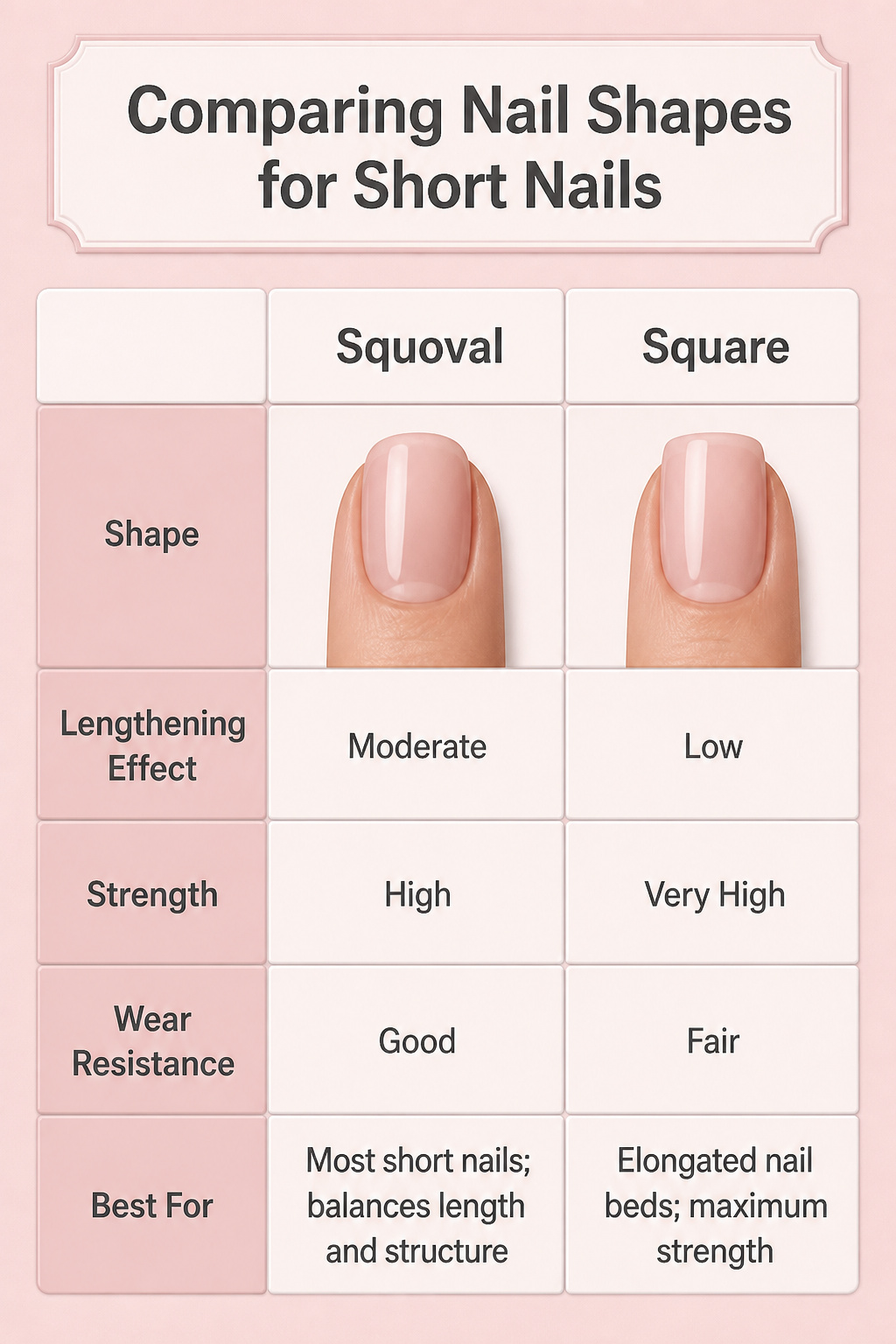 25 Short Nail Ideas for 2026: Designs You Can Actually Try 26 Illustration of different nail shapes suitable for short nails.