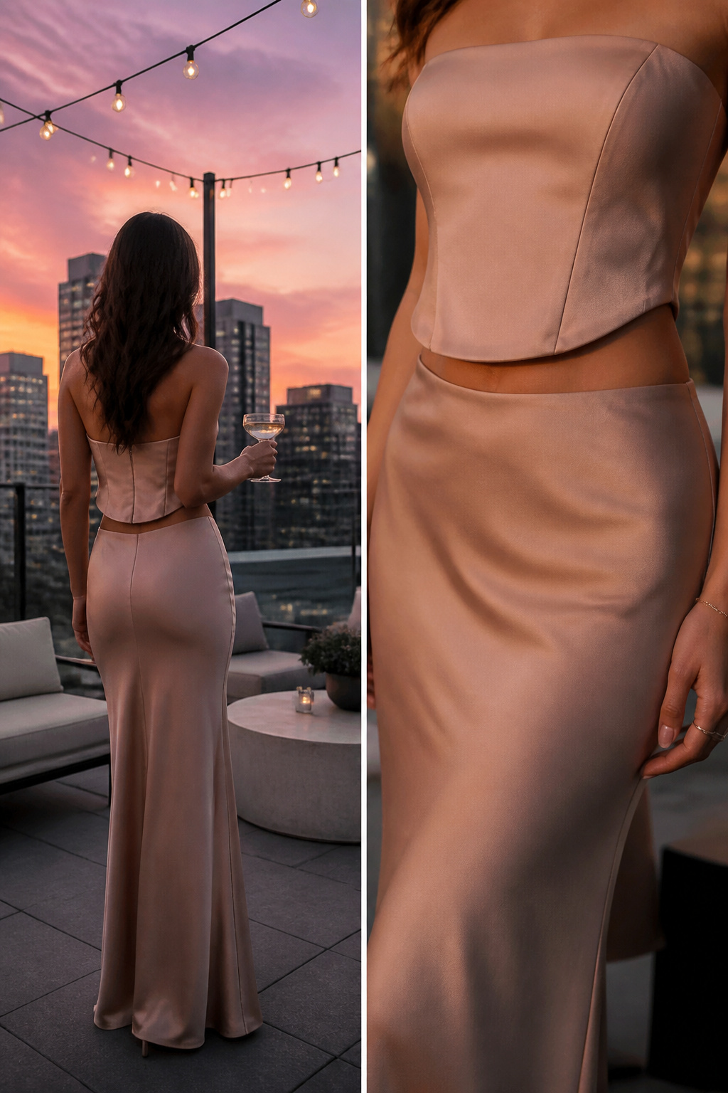Wedding Guest Dresses: 7 Styles for Every Invitation 5 Two-piece dress set featuring a matching top and skirt.