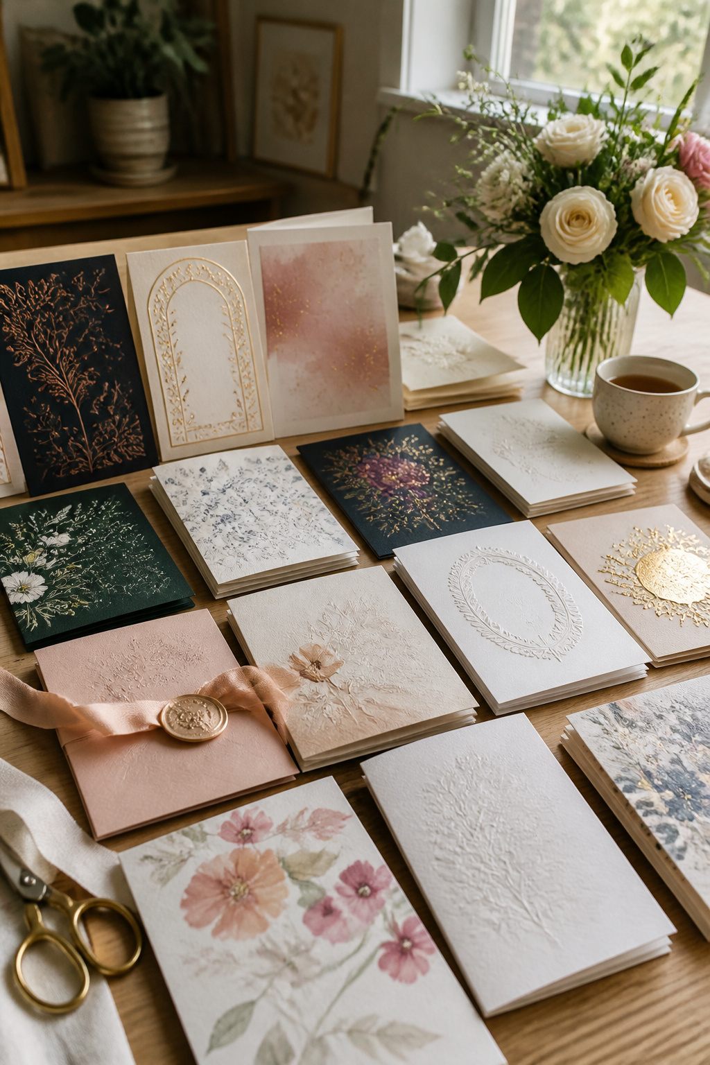 Colorful wedding invitations featuring watercolor florals and modern typography.