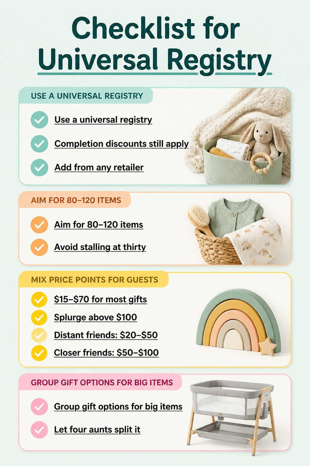 An infographic explaining universal registry options for parents.