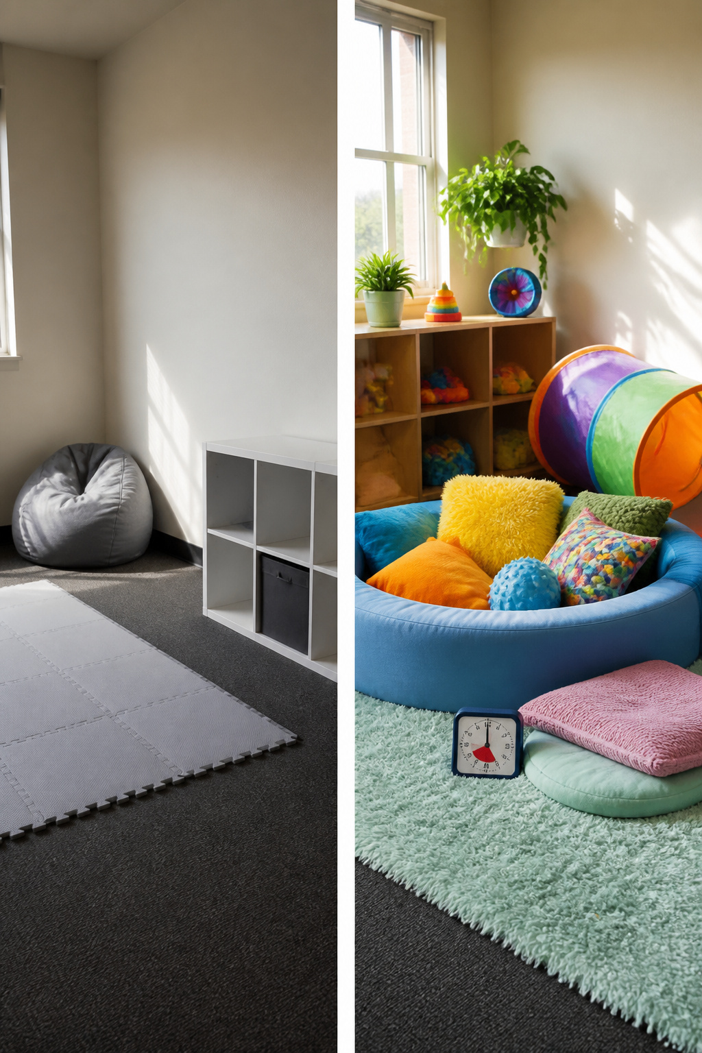 Calming Corner: A Home and Classroom Setup Guide in 6 Steps 10 Sensory items suitable for various child age groups in a corner.