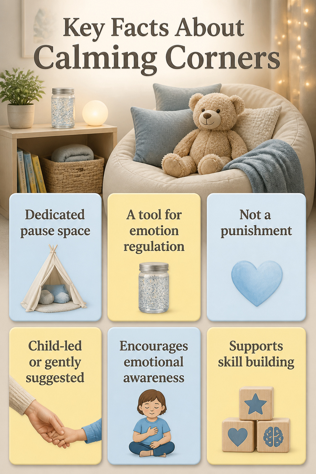 Calming Corner: A Home and Classroom Setup Guide in 6 Steps 7 Informational graphic about the function of calming corners.