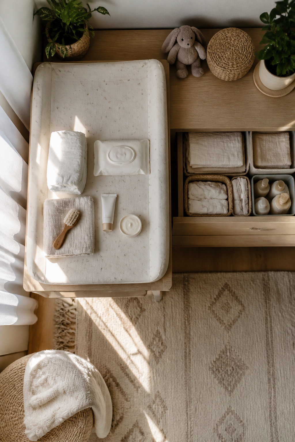 Changing Table Organizer Ideas for Any Nursery Space (2026) 12 An organized changing table with essential supplies within easy reach.