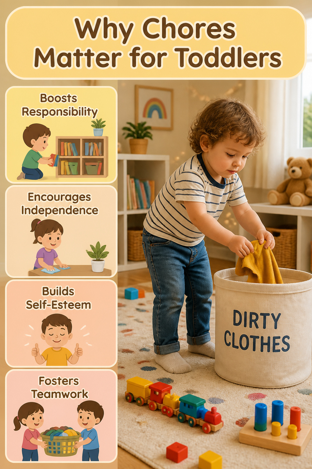 Chores for 3 Year Olds: A Research-Based Guide for Parents 11 An infographic showing the importance of chores for toddlers.