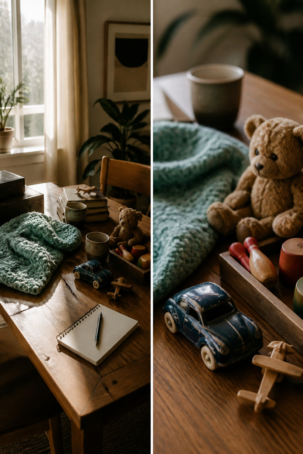 A photograph showing items being evaluated for decluttering.