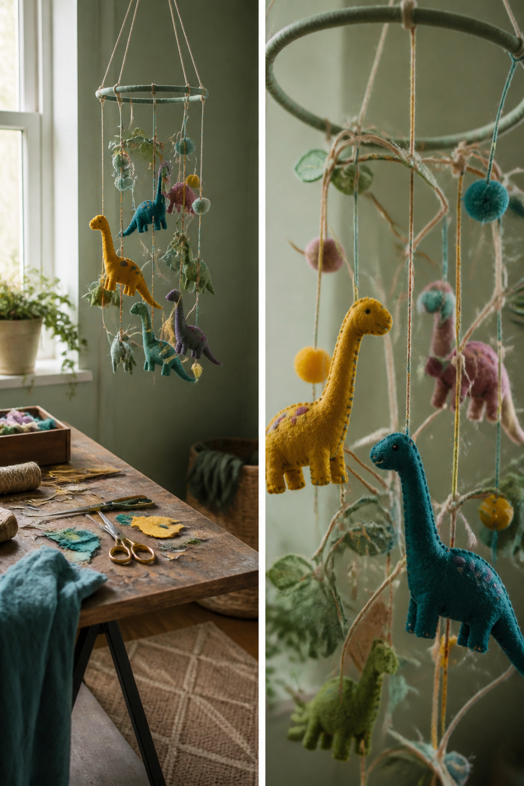 Failed DIY projects for a dinosaur-themed nursery.