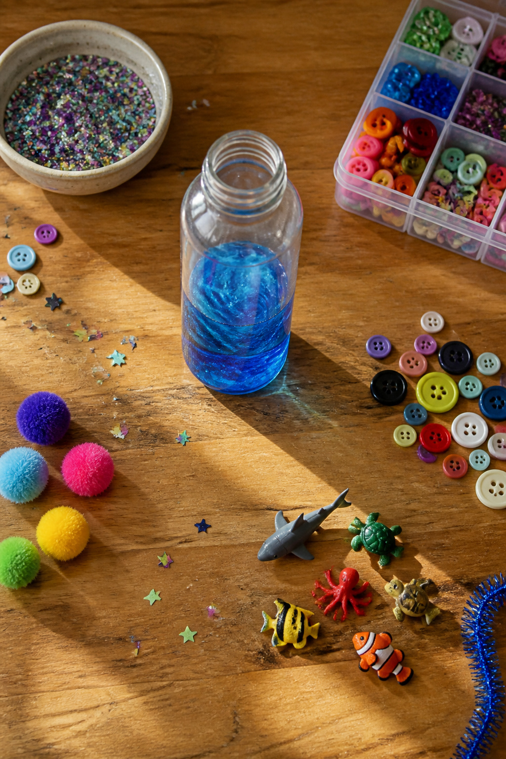 DIY Sensory Bottles: How to Make Them, Step by Step 4 A drop of food coloring being added to a clear liquid in a bottle.