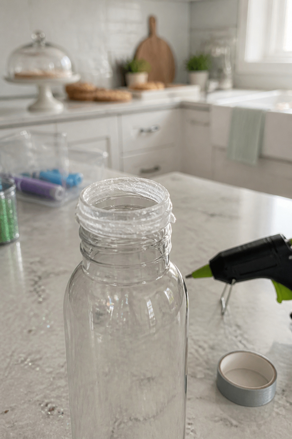 DIY Sensory Bottles: How to Make Them, Step by Step 5 Close-up of a bottle lid sealed with super glue.
