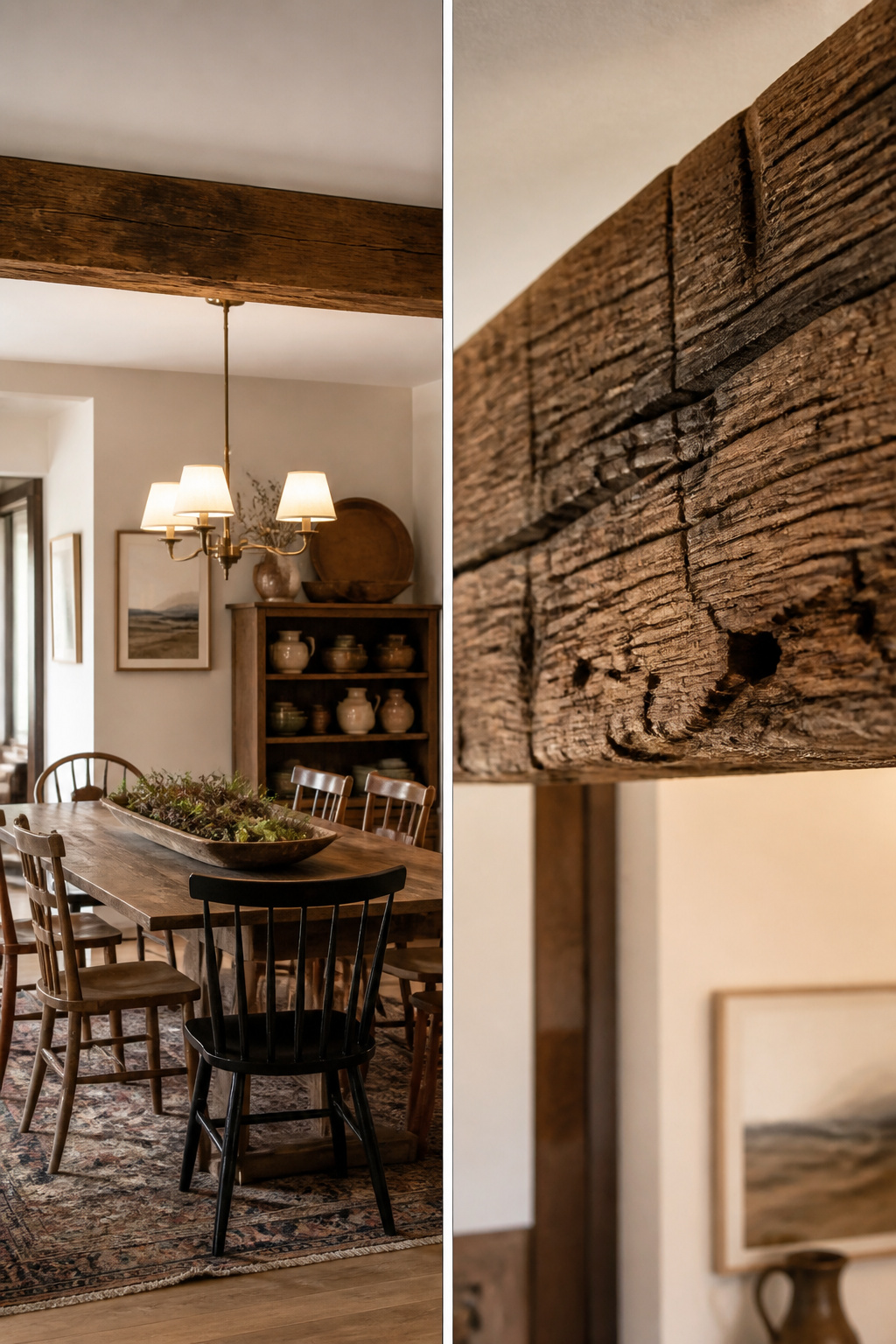 Faux Wood Beam Styles, Materials and Installation Guide 2026 10 A reclaimed wood faux beam highlights its natural grain and texture.