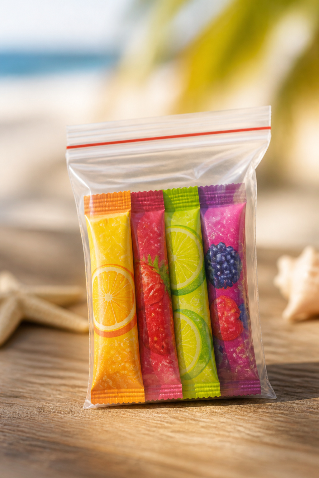 Single-serve hydration packets ready for gifting during the cruise.