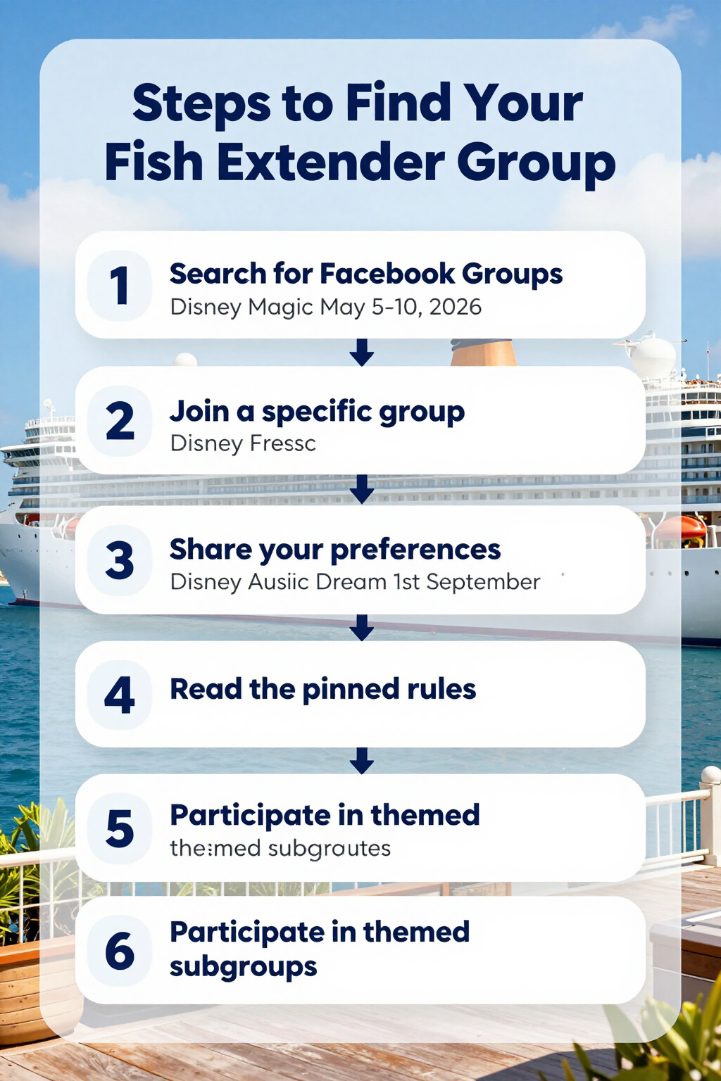 Instructions for finding a Fish Extender group online.