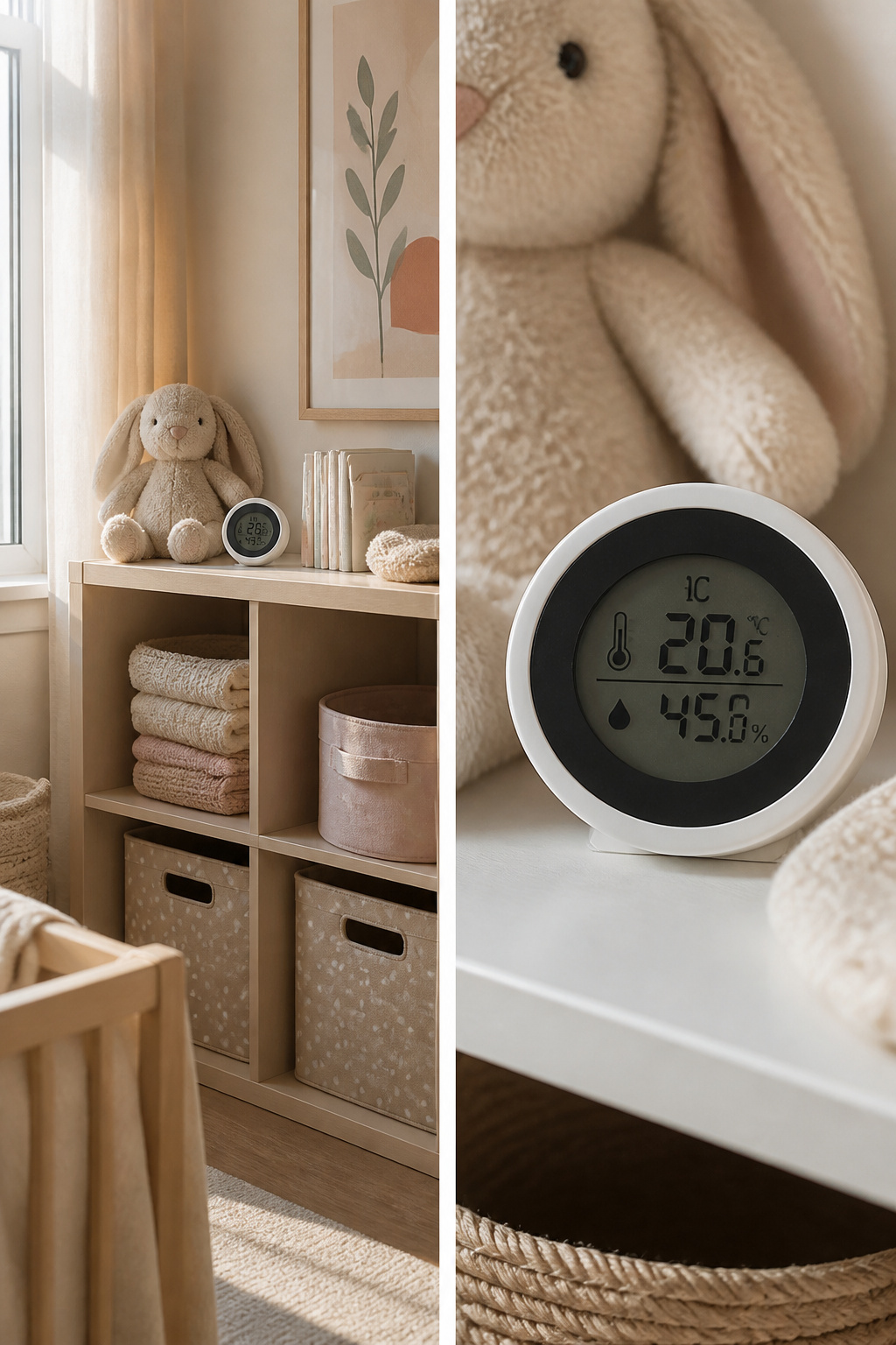 Newborn Essentials for Winter: What to Buy for Cold Weather 10 Room thermometer and baby thermometer displayed together.