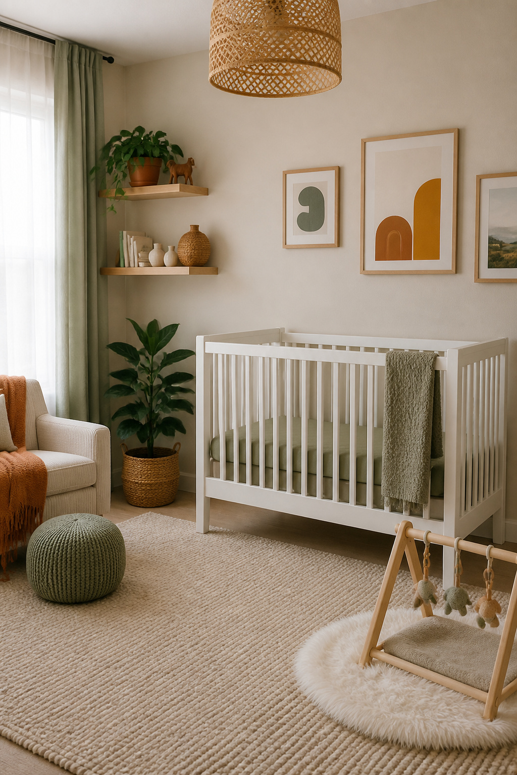 20 Nursery Theme Ideas for Every Style and Budget in 2026 11 A nursery featuring soft colors and versatile accessories.