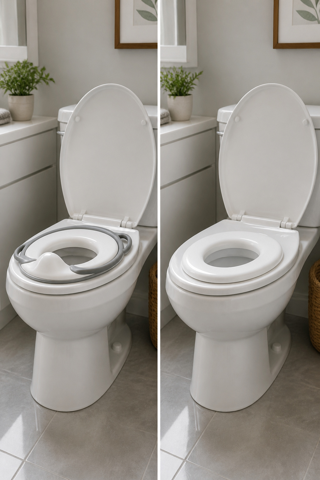 Potty Training Essentials: Gear, Tips and Supplies (2026) 2 A toilet training seat clipped onto an adult toilet.