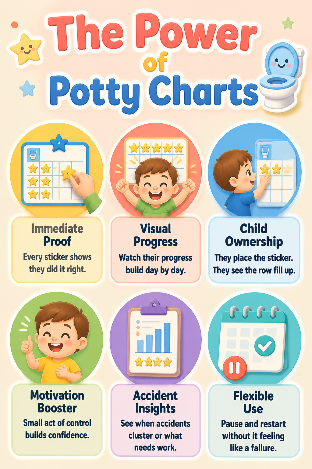 Printable Potty Charts: Types, Rewards and Setup Guide (2026) 6 A diagram explaining the benefits of using potty charts.