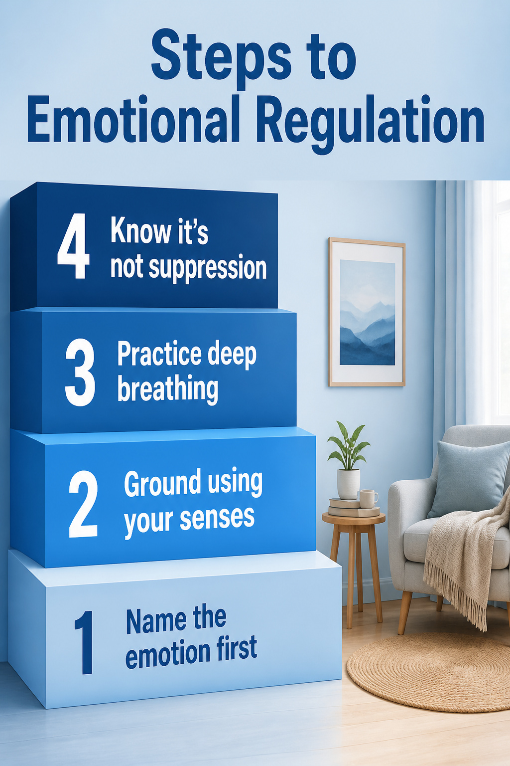 7 Steps to Reparenting Yourself: A Research-Based Guide (2026) 9 An information image listing steps for emotional regulation on a table.