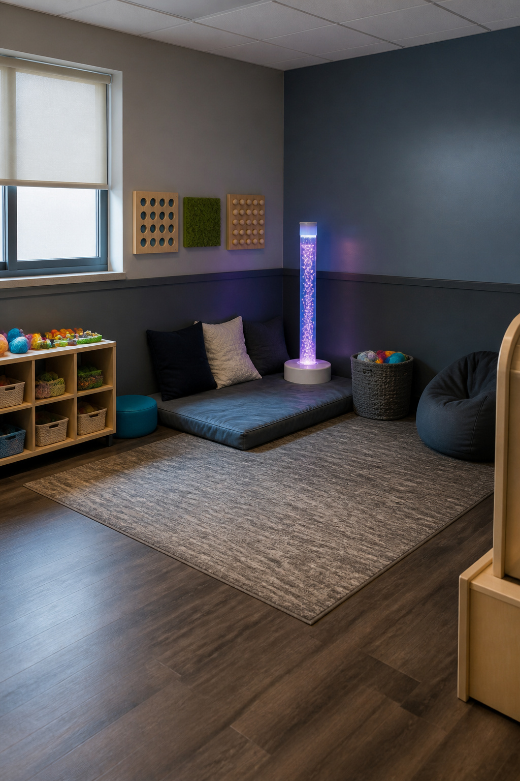 A sensory room designed for children with autism and developmental delays.