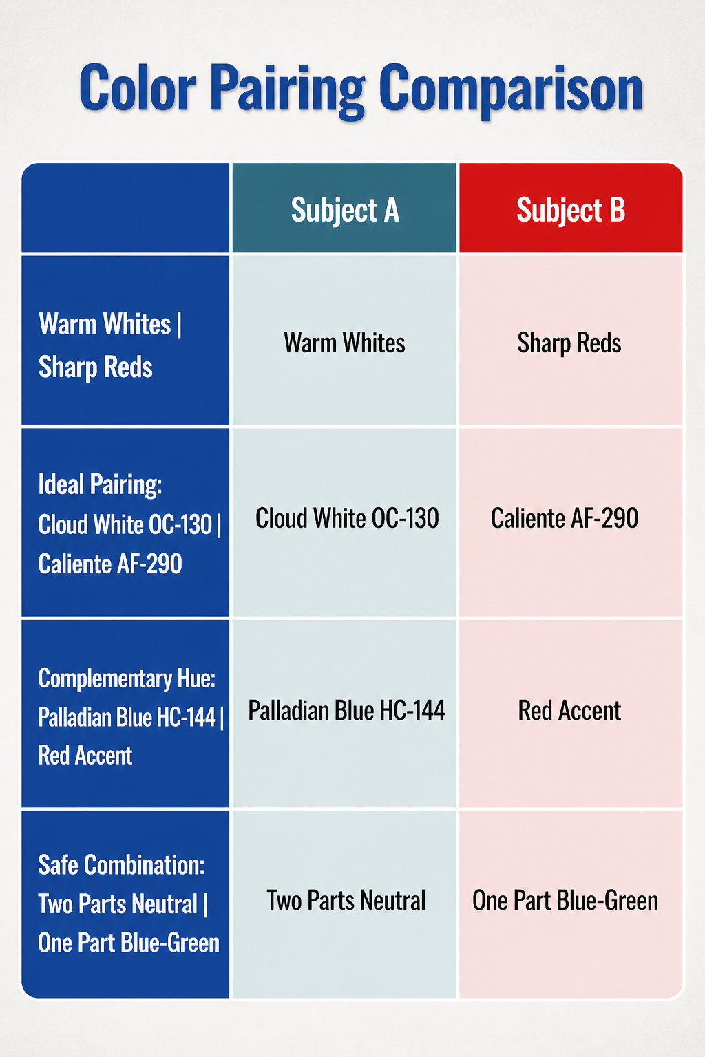 An image illustrating color pairings with blue-green paint.