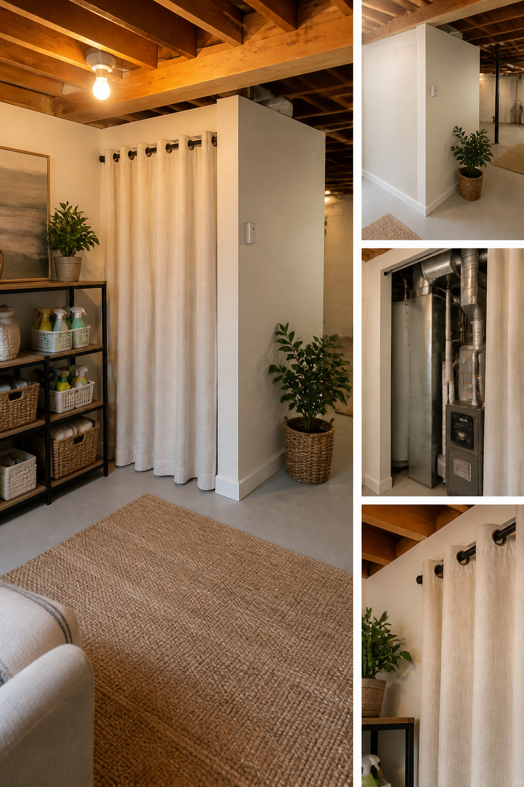 9 DIY Basement Makeover Ideas on a Budget for 2026 5 A basement with framed walls concealing mechanicals like ductwork and pipes.