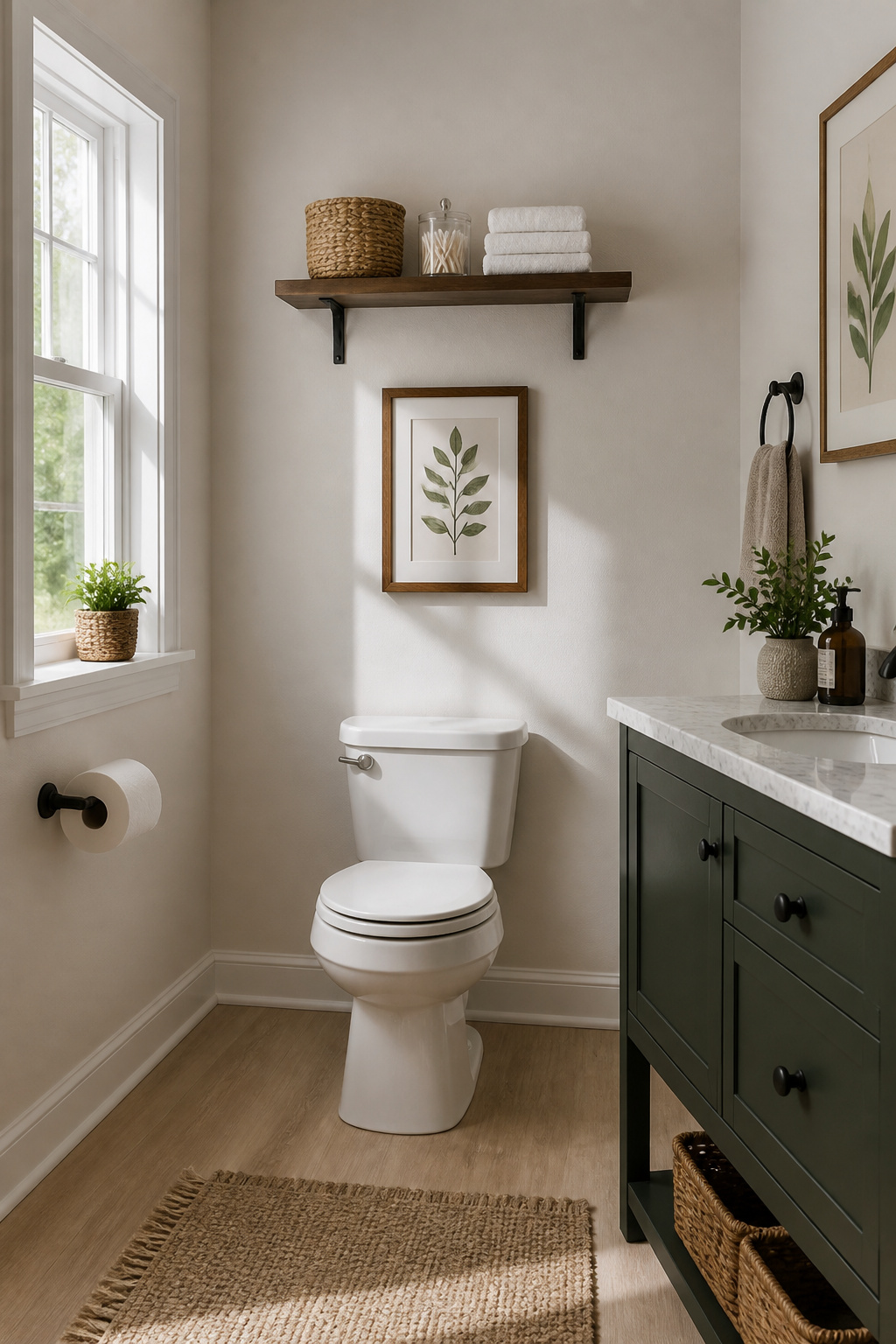 A wall-mounted shelf installed above a bathroom door.