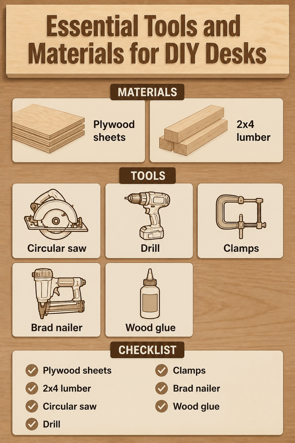 10 DIY Desk Ideas: Build Plans for 2026 11 A list of tools and materials for DIY desk projects.