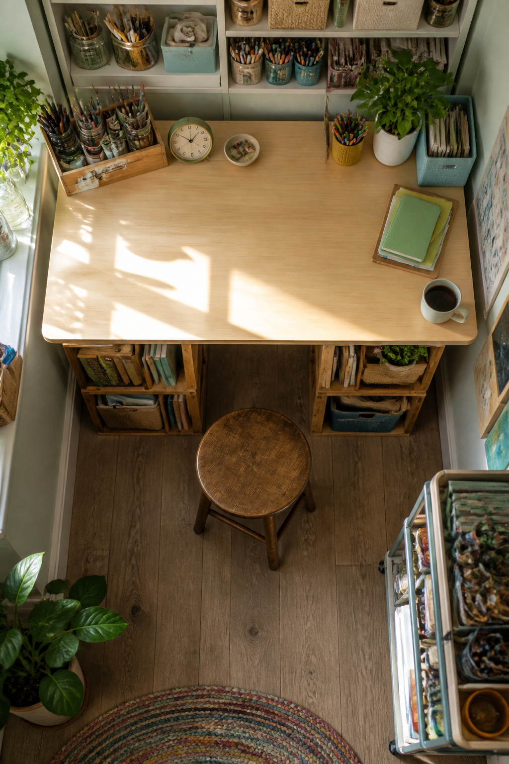 10 DIY Desk Ideas: Build Plans for 2026 6 A desk made from stacked wooden crates as the base.