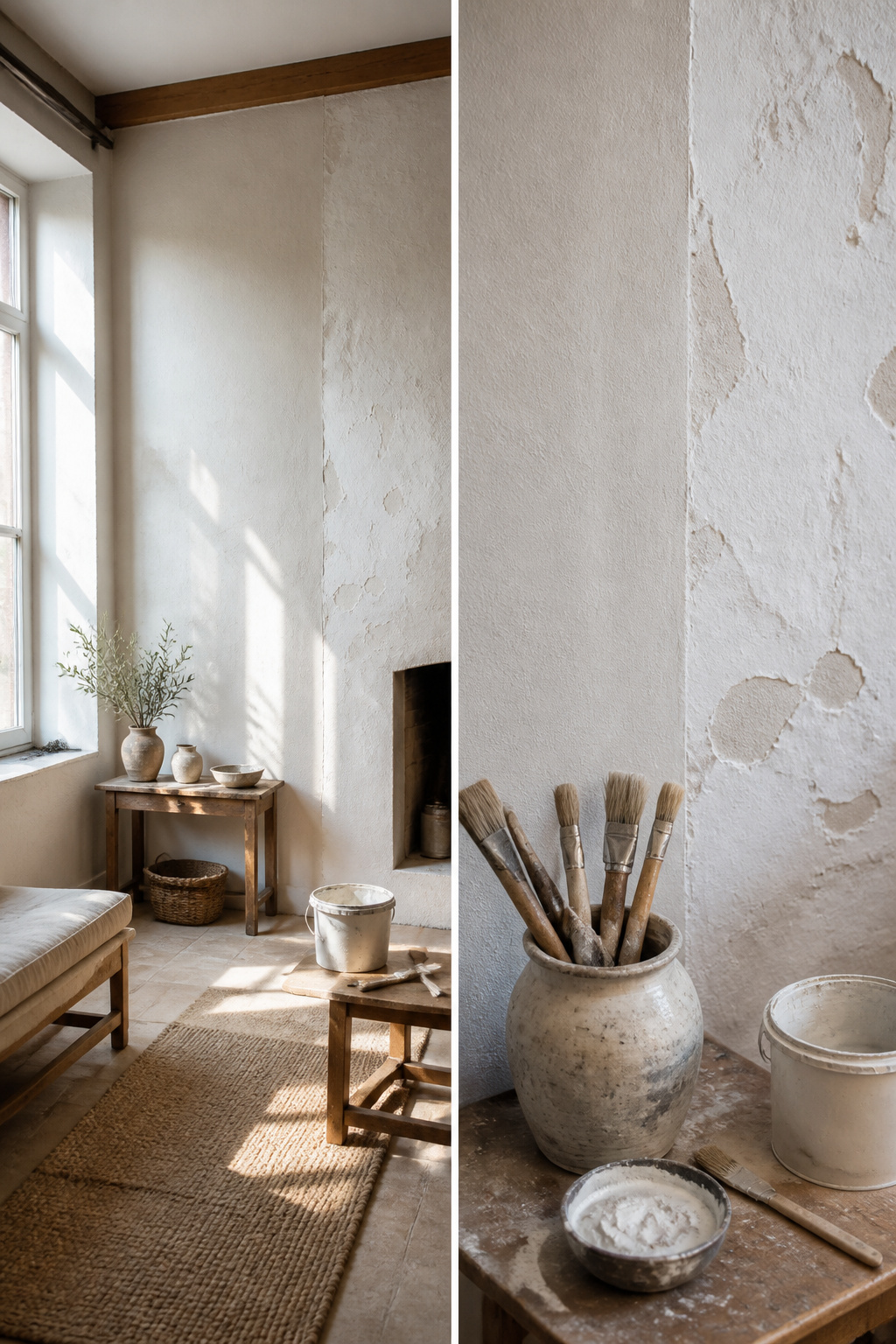 Maintenance comparison of limewash and whitewash finishes.