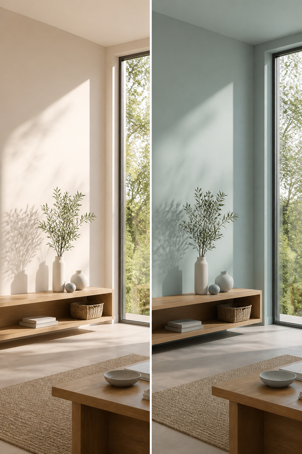 Liveable Green Paint: Sherwin-Williams Color and 6 Coordinating Alternatives 3 A wall painted in Sea Salt, showing its cool and varied tones.