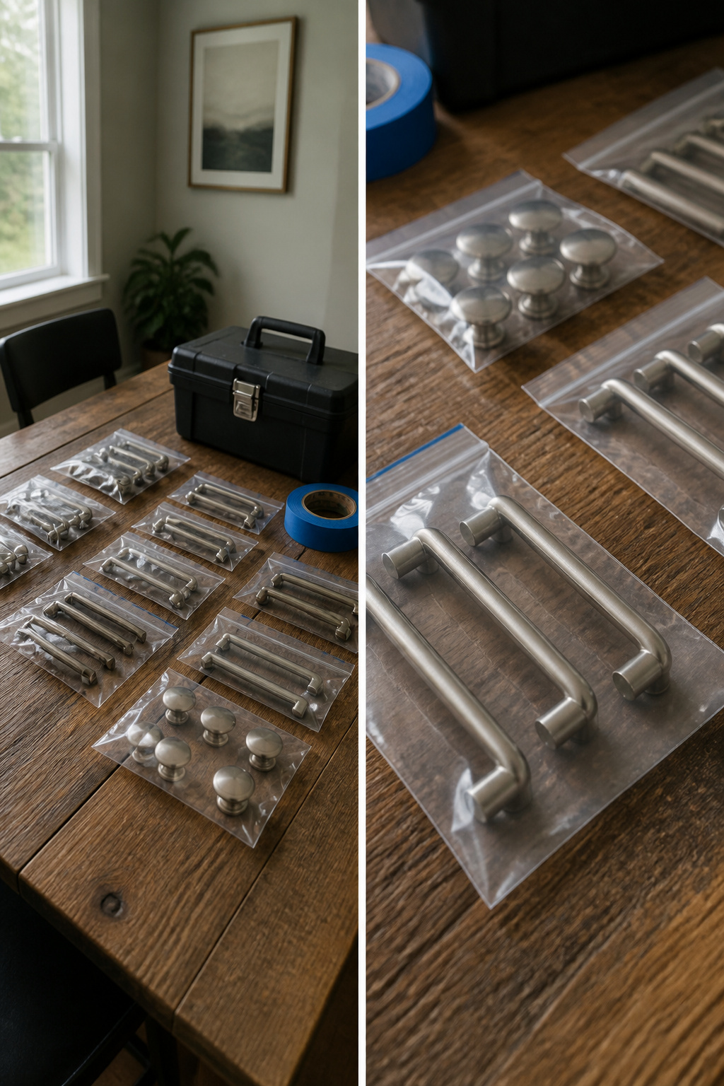 How to Paint Cabinet Hardware: 8 Steps for a Durable Finish in 2026 1 Labeled bags containing screws from cabinet hardware.