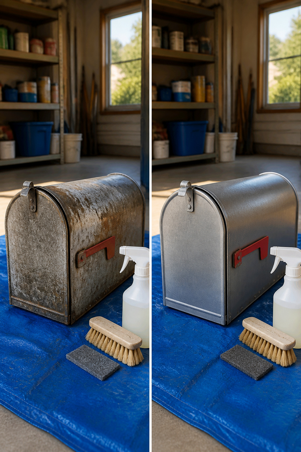 How to Paint a Metal Mailbox: 7 Steps for a Lasting Finish in 2026 2 A close-up of a mailbox showing dirt and old paint flecks before cleaning.