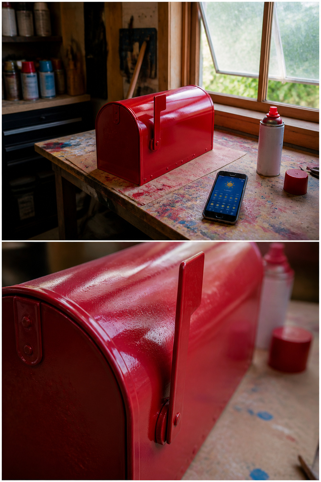 How to Paint a Metal Mailbox: 7 Steps for a Lasting Finish in 2026 5 A metal mailbox being painted with Rust-Oleum spray paint outdoors.