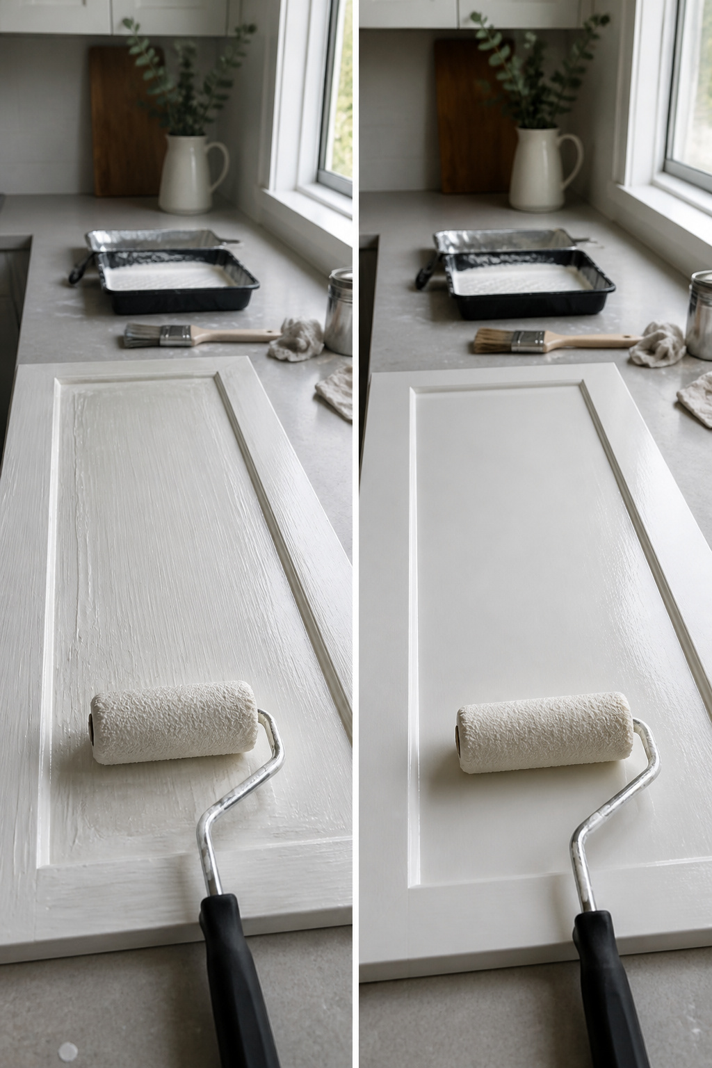 Best Paint Roller for Cabinets: 7 Picks for 2026 3 Purdy White Dove roller applying paint to a cabinet.