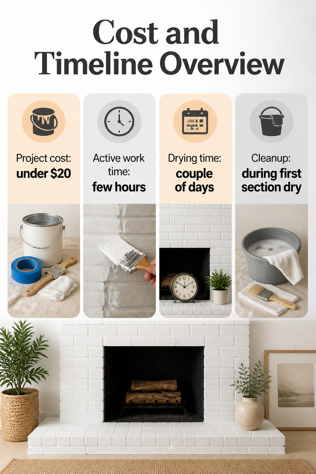 Overview of cost and time required for the whitewashing project.