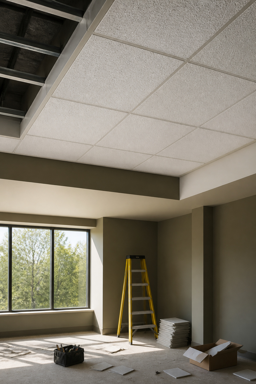 Installed border tiles showing their texture and finish.