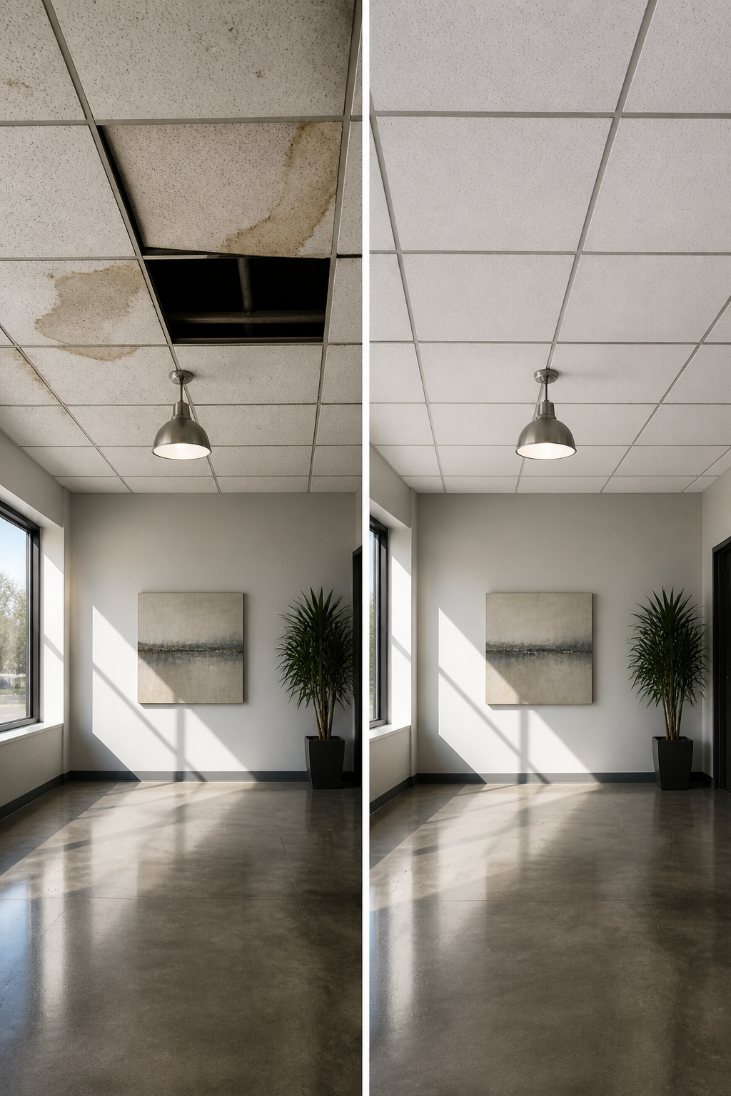 A selection of mineral fiber tiles used in drop ceilings.