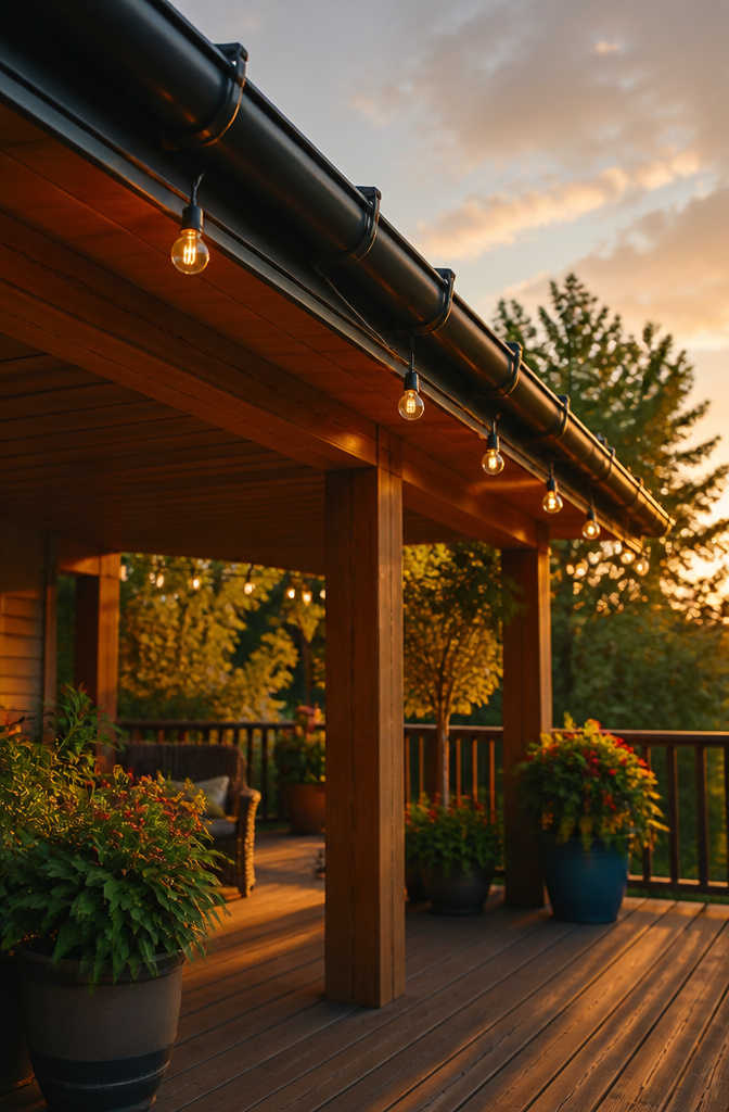 Clips designed to hold string lights on a metal gutter.