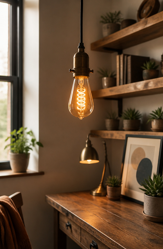 A range of light bulbs, including Edison-style options.