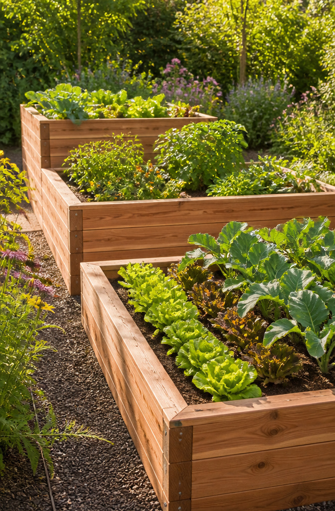 Various raised garden beds demonstrating different dimensions and benefits.