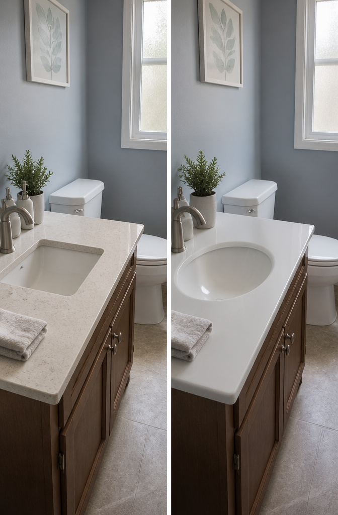 An information image about various sink types for vanities.