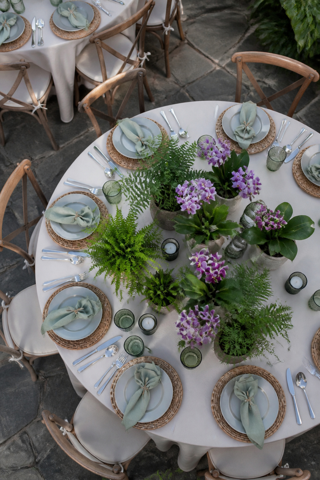 Variety of local flowers arranged for a wedding.